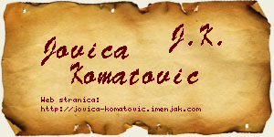 Jovica Komatović vizit kartica